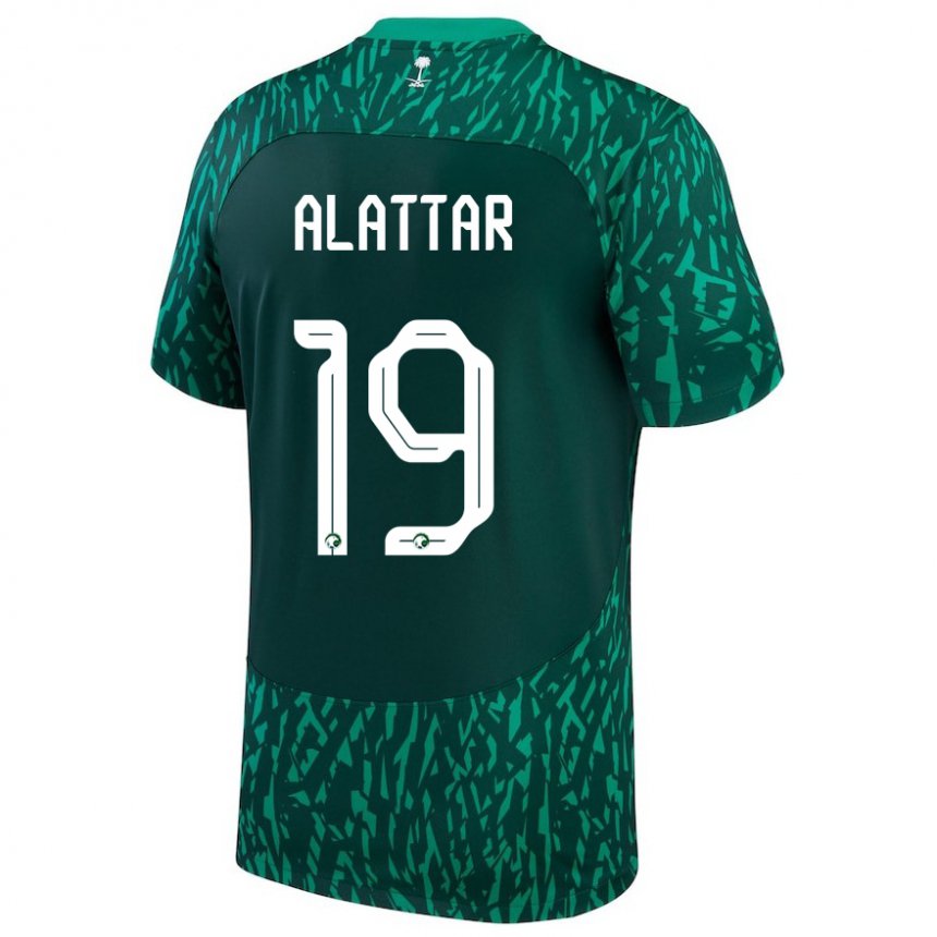 Hombre Camiseta Arabia Saudita Ramiz Alattar #19 Verde Oscuro 2ª Equipación 22-24 La Camisa Argentina