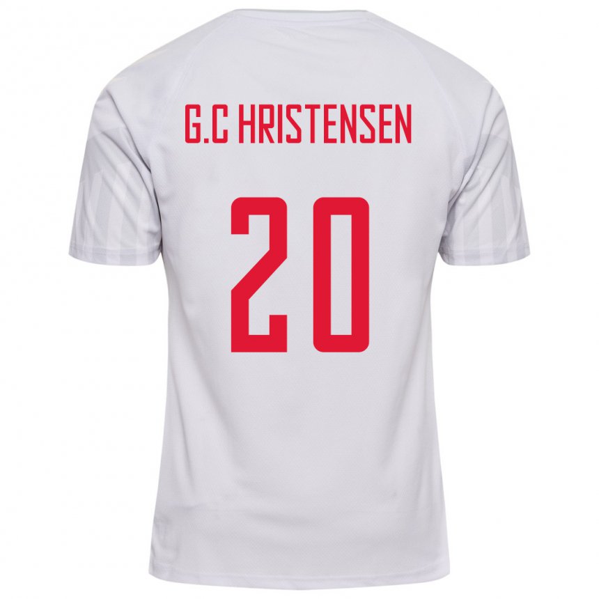 Hombre Camiseta Dinamarca Gustav Christensen #20 Blanco 2ª Equipación 22-24 La Camisa Argentina