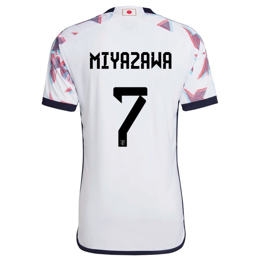Hombre Camiseta Japón Hinata Miyazawa #7 Blanco 2ª Equipación 22-24 La Camisa Argentina