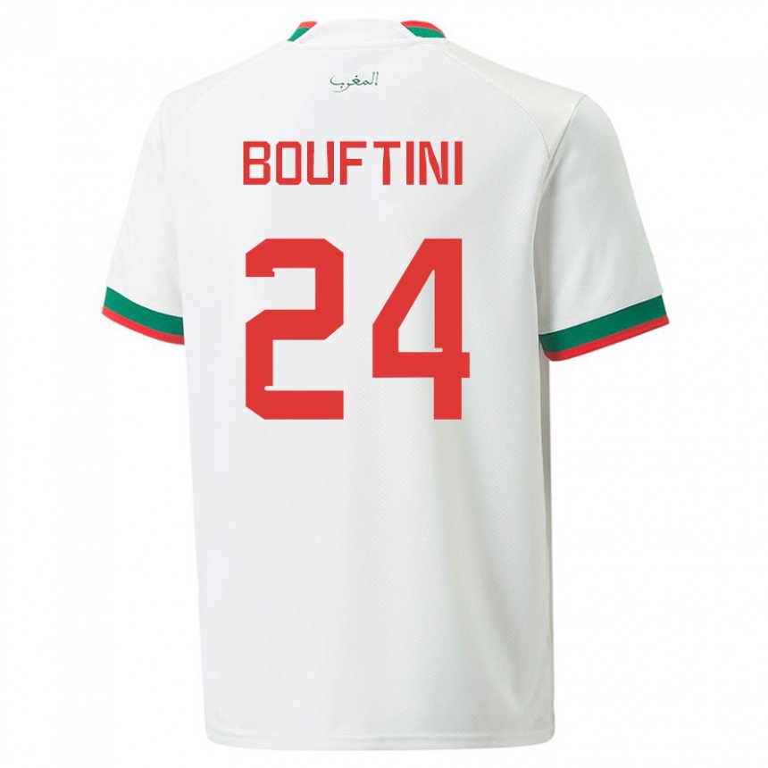 Hombre Camiseta Marruecos Sofia Bouftini #24 Blanco 2ª Equipación 22-24 La Camisa Argentina