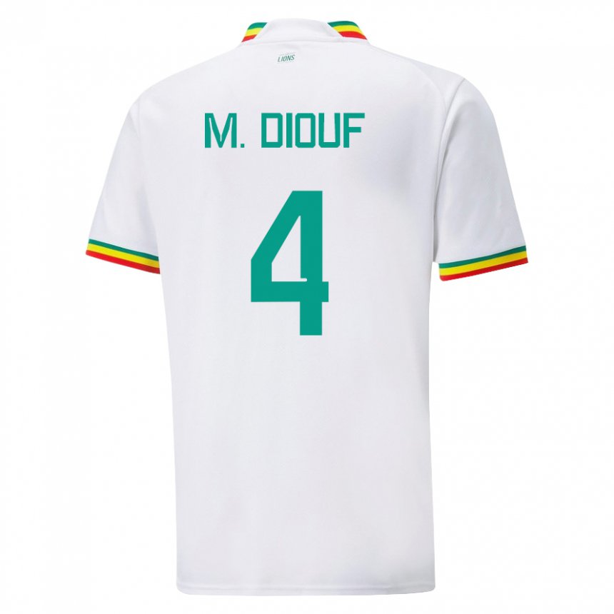 Mujer Camiseta Senegal Mame Diarra Diouf #4 Blanco 1ª Equipación 22-24 La Camisa Argentina