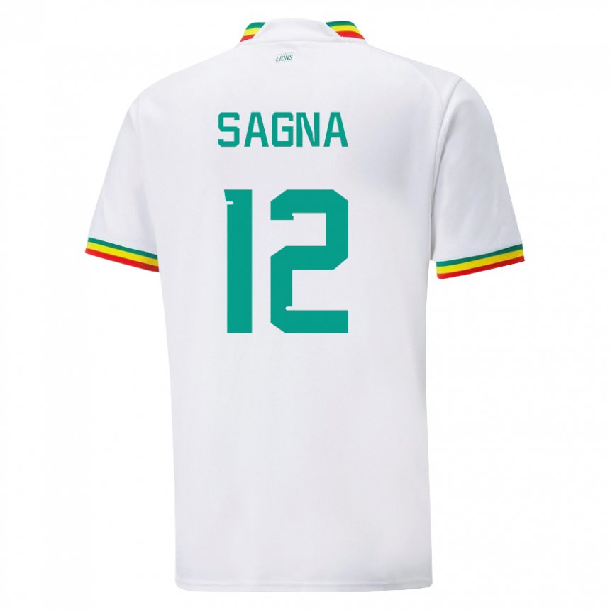 Mujer Camiseta Senegal Safietou Sagna #12 Blanco 1ª Equipación 22-24 La Camisa Argentina