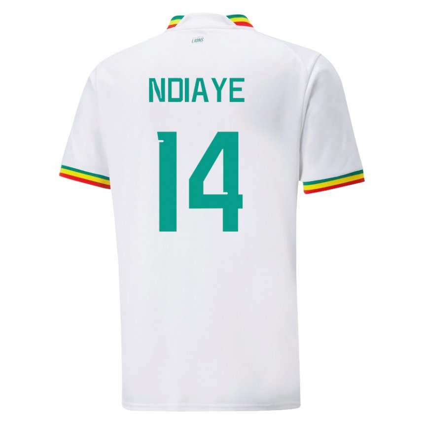 Mujer Camiseta Senegal Salimata Ndiaye #14 Blanco 1ª Equipación 22-24 La Camisa Argentina