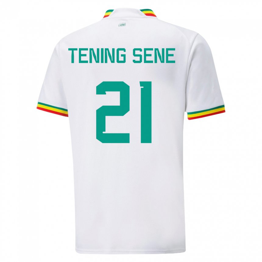 Mujer Camiseta Senegal Tening Sene #21 Blanco 1ª Equipación 22-24 La Camisa Argentina
