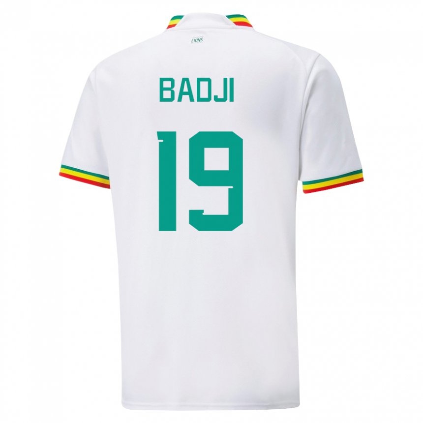Mujer Camiseta Senegal Youssouph Badji #19 Blanco 1ª Equipación 22-24 La Camisa Argentina