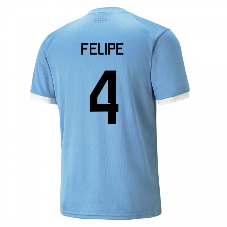 Mujer Camiseta Uruguay Laura Felipe #4 Azul 1ª Equipación 22-24 La Camisa Argentina