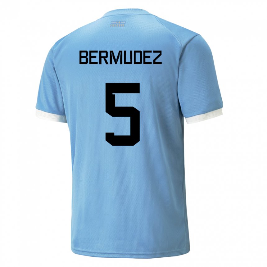Mujer Camiseta Uruguay Karol Bermudez #5 Azul 1ª Equipación 22-24 La Camisa Argentina