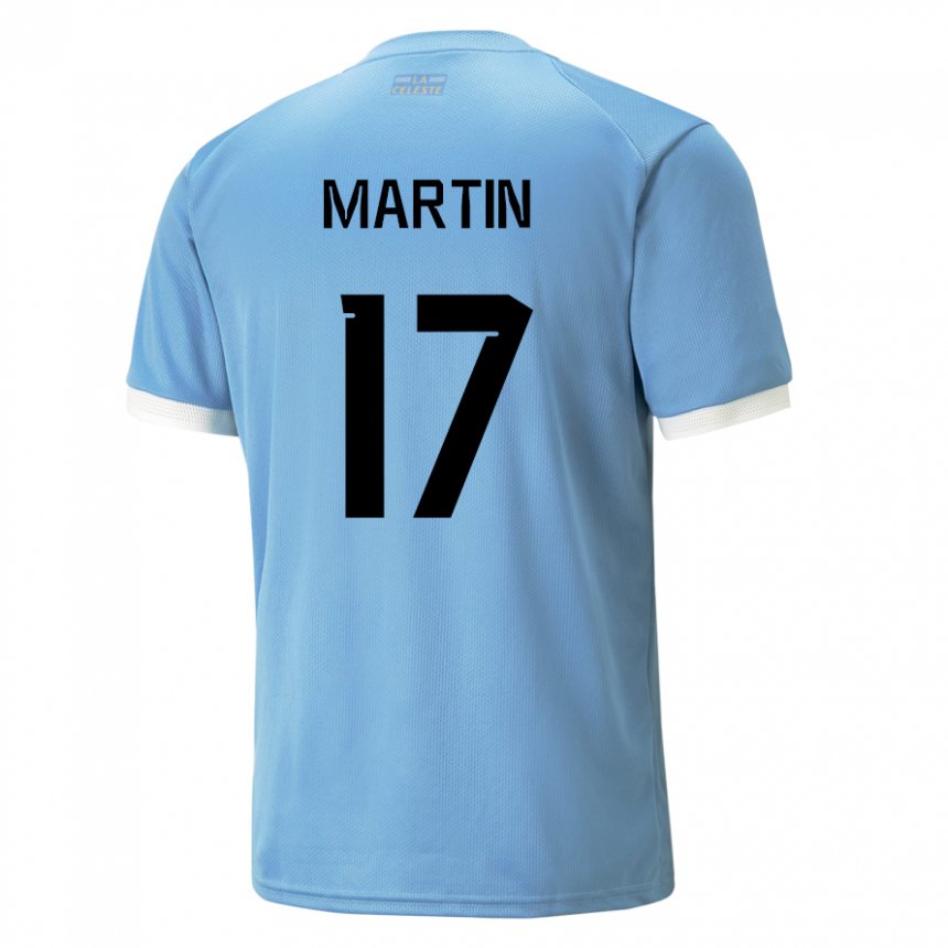 Mujer Camiseta Uruguay Juan Martin #17 Azul 1ª Equipación 22-24 La Camisa Argentina