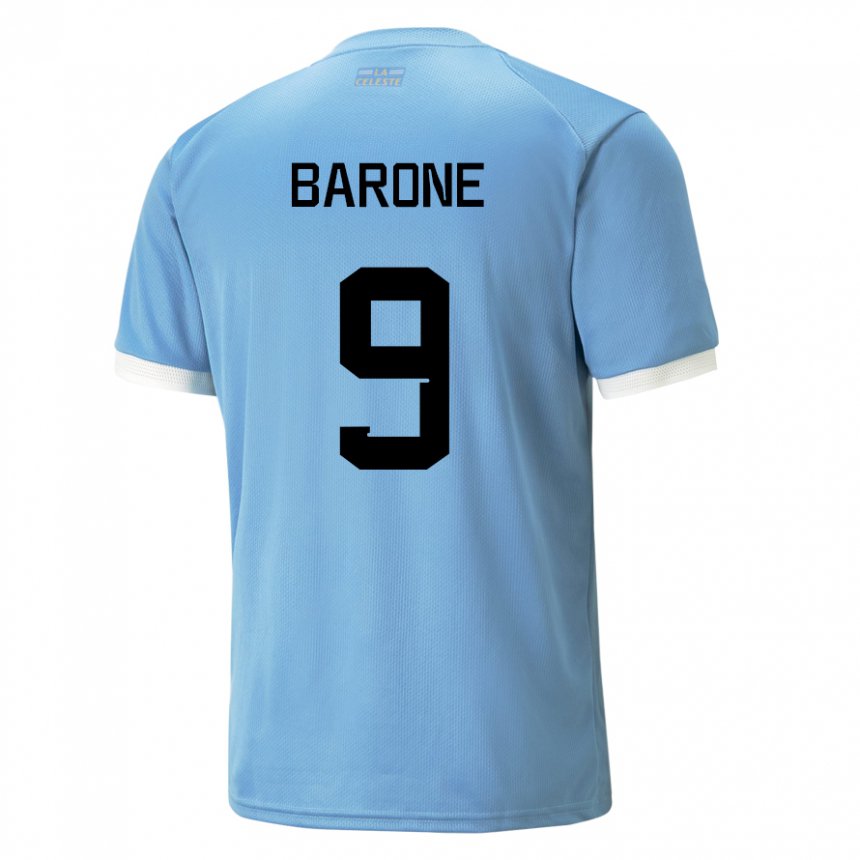 Mujer Camiseta Uruguay Faustino Barone #9 Azul 1ª Equipación 22-24 La Camisa Argentina