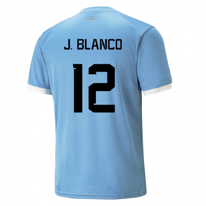 Mujer Camiseta Uruguay Juan Ignacio Blanco #12 Azul 1ª Equipación 22-24 La Camisa Argentina