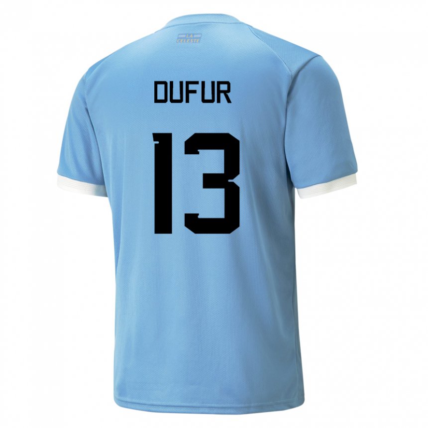 Mujer Camiseta Uruguay Lautaro Dufur #13 Azul 1ª Equipación 22-24 La Camisa Argentina