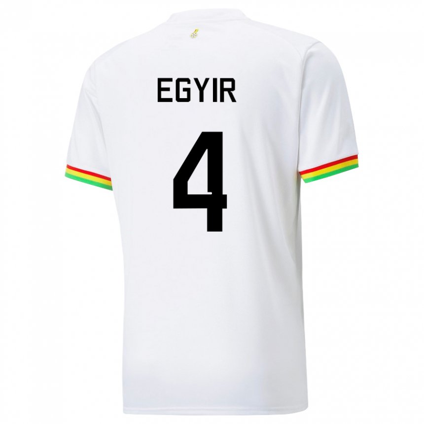 Mujer Camiseta Ghana Janet Egyir #4 Blanco 1ª Equipación 22-24 La Camisa Argentina