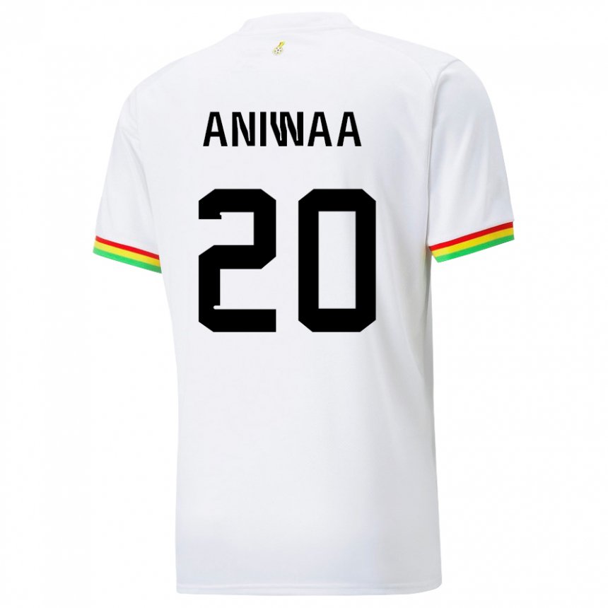 Mujer Camiseta Ghana Louisa Aniwaa #20 Blanco 1ª Equipación 22-24 La Camisa Argentina