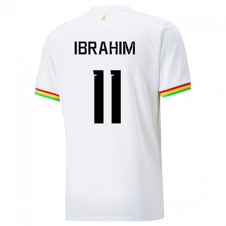 Mujer Camiseta Ghana Zubairu Ibrahim #11 Blanco 1ª Equipación 22-24 La Camisa Argentina