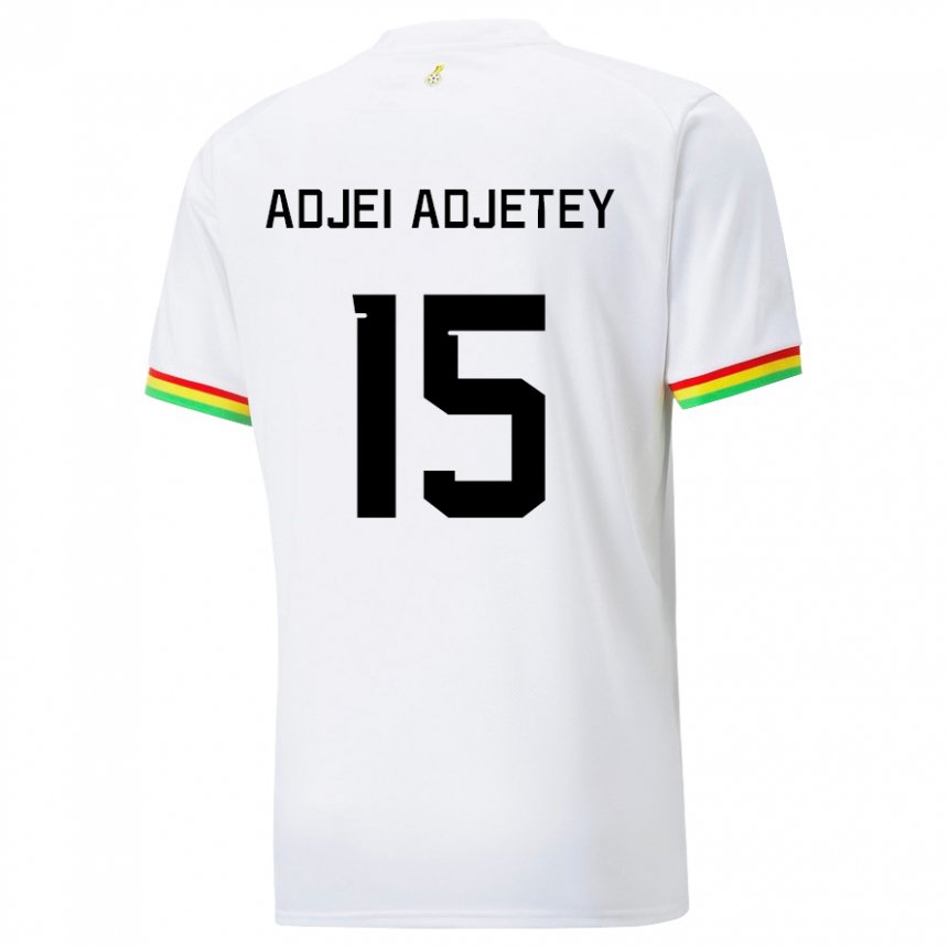 Mujer Camiseta Ghana Jonas Adjei Adjetey #15 Blanco 1ª Equipación 22-24 La Camisa Argentina