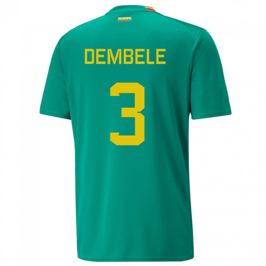 Mujer Camiseta Senegal Anta Dembele #3 Verde 2ª Equipación 22-24 La Camisa Argentina