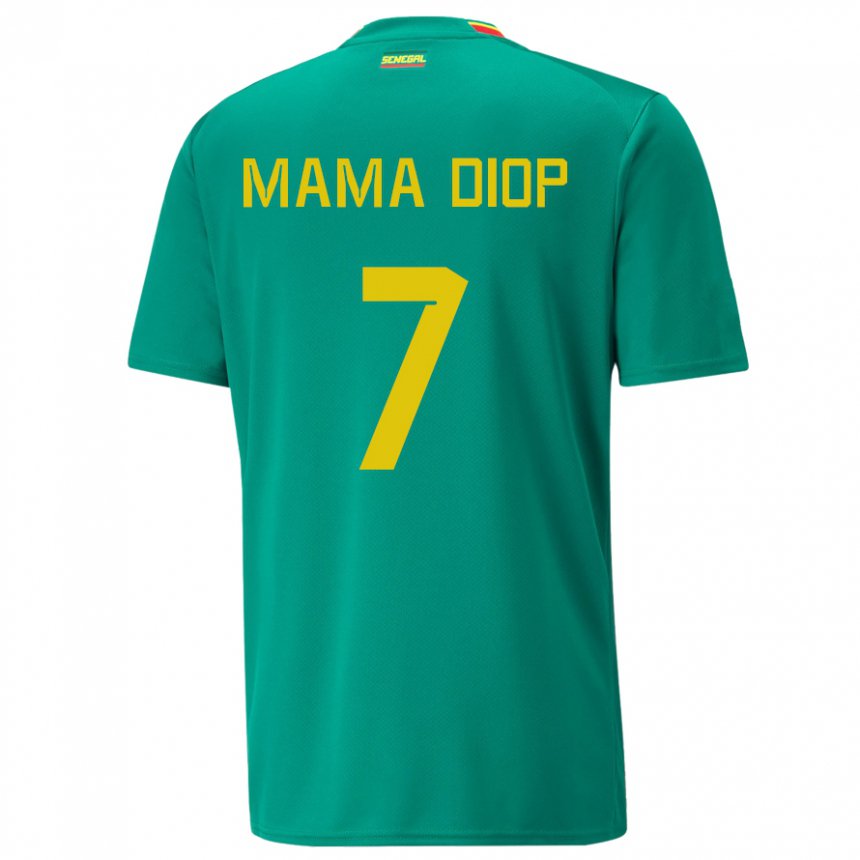 Mujer Camiseta Senegal Mama Diop #7 Verde 2ª Equipación 22-24 La Camisa Argentina