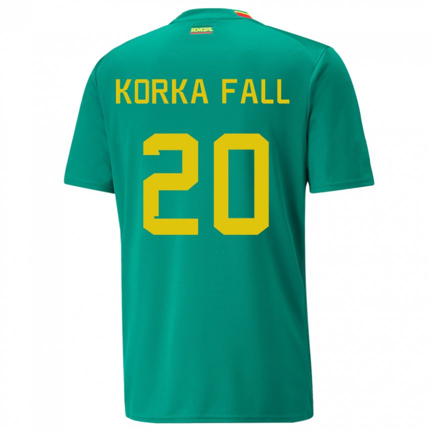 Mujer Camiseta Senegal Korka Fall #20 Verde 2ª Equipación 22-24 La Camisa Argentina