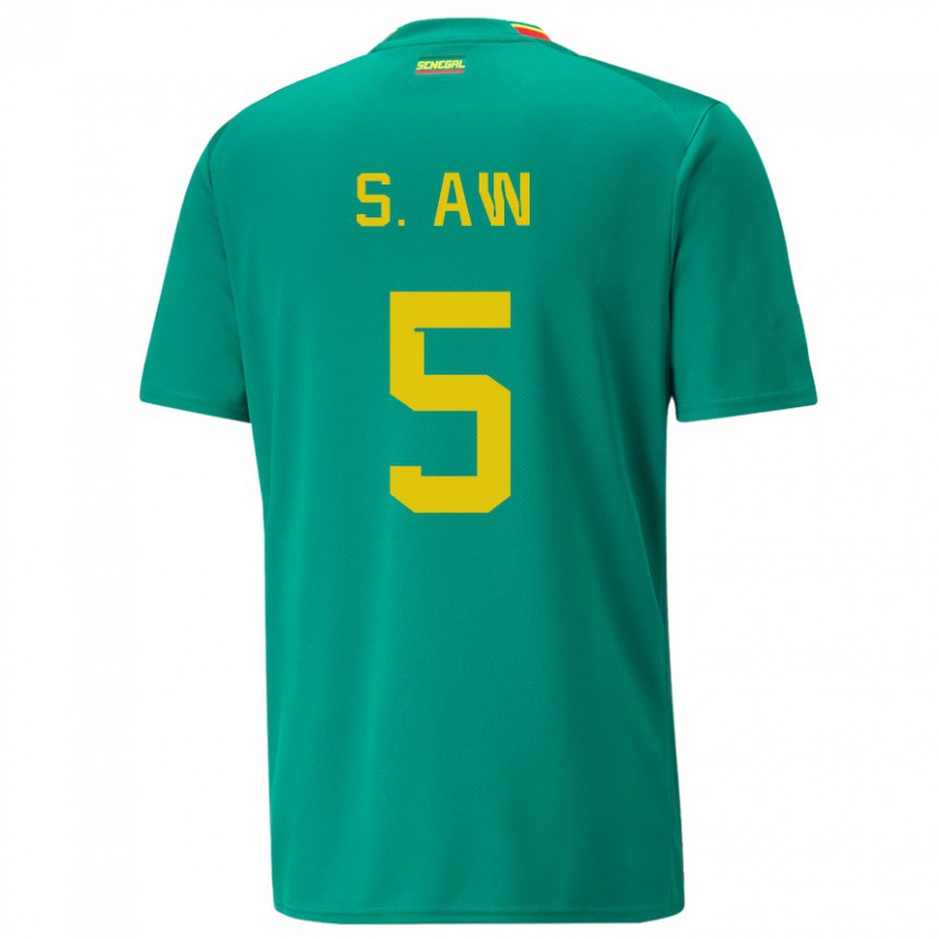 Mujer Camiseta Senegal Souleymane Aw #5 Verde 2ª Equipación 22-24 La Camisa Argentina
