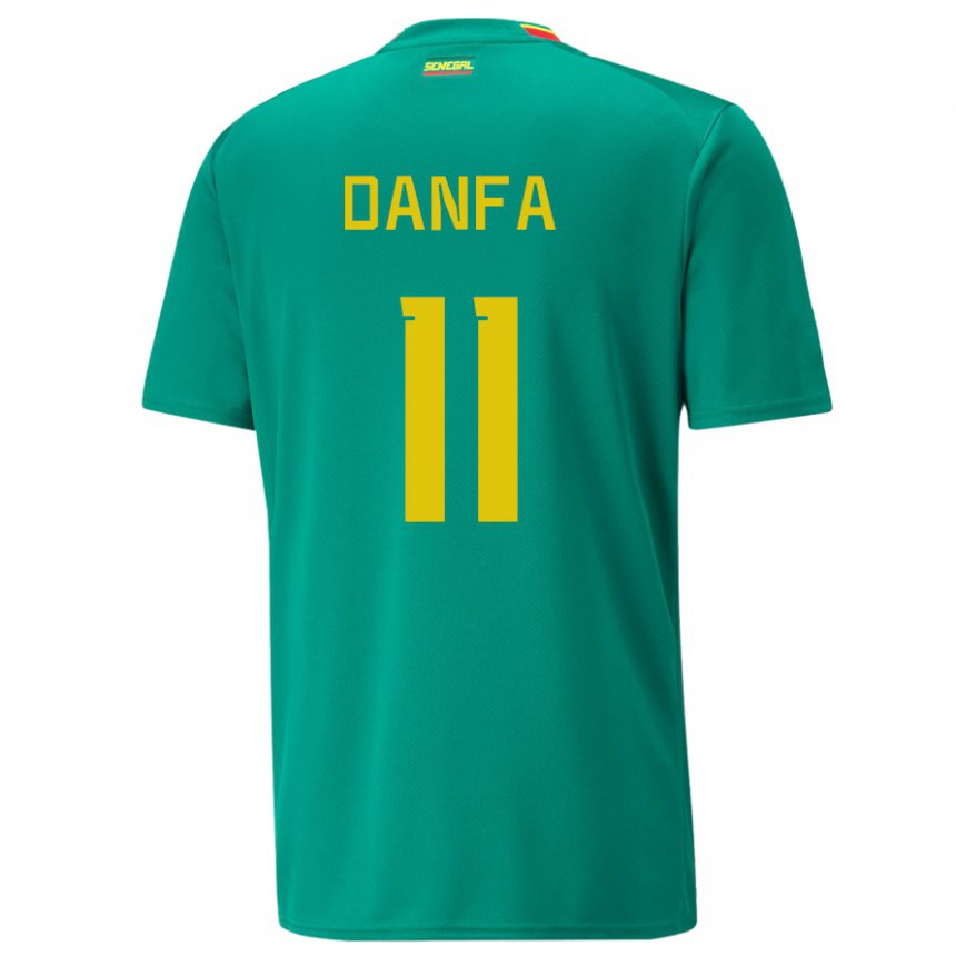 Mujer Camiseta Senegal Mamadou Danfa #11 Verde 2ª Equipación 22-24 La Camisa Argentina