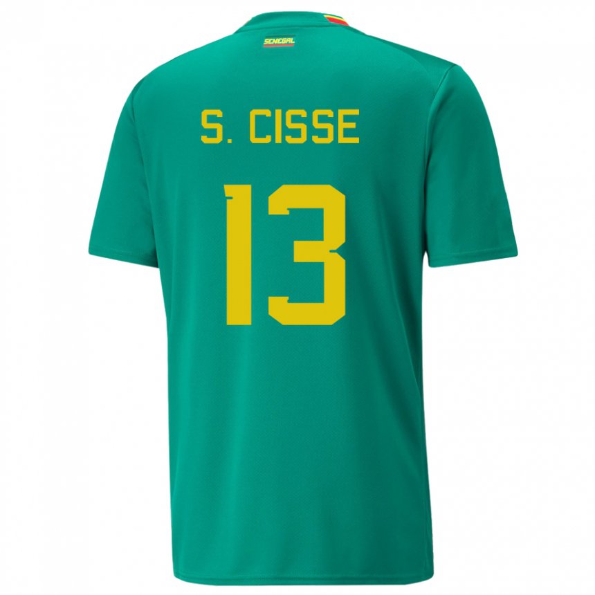 Mujer Camiseta Senegal Souleymane Cisse #13 Verde 2ª Equipación 22-24 La Camisa Argentina