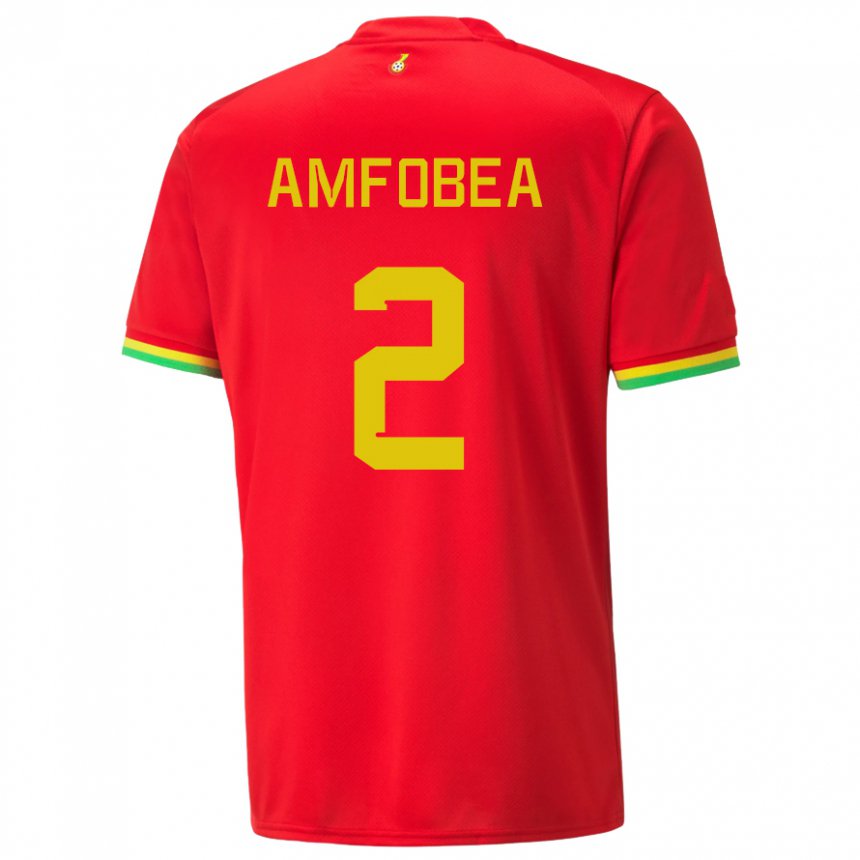 Mujer Camiseta Ghana Gladys Amfobea #2 Rojo 2ª Equipación 22-24 La Camisa Argentina