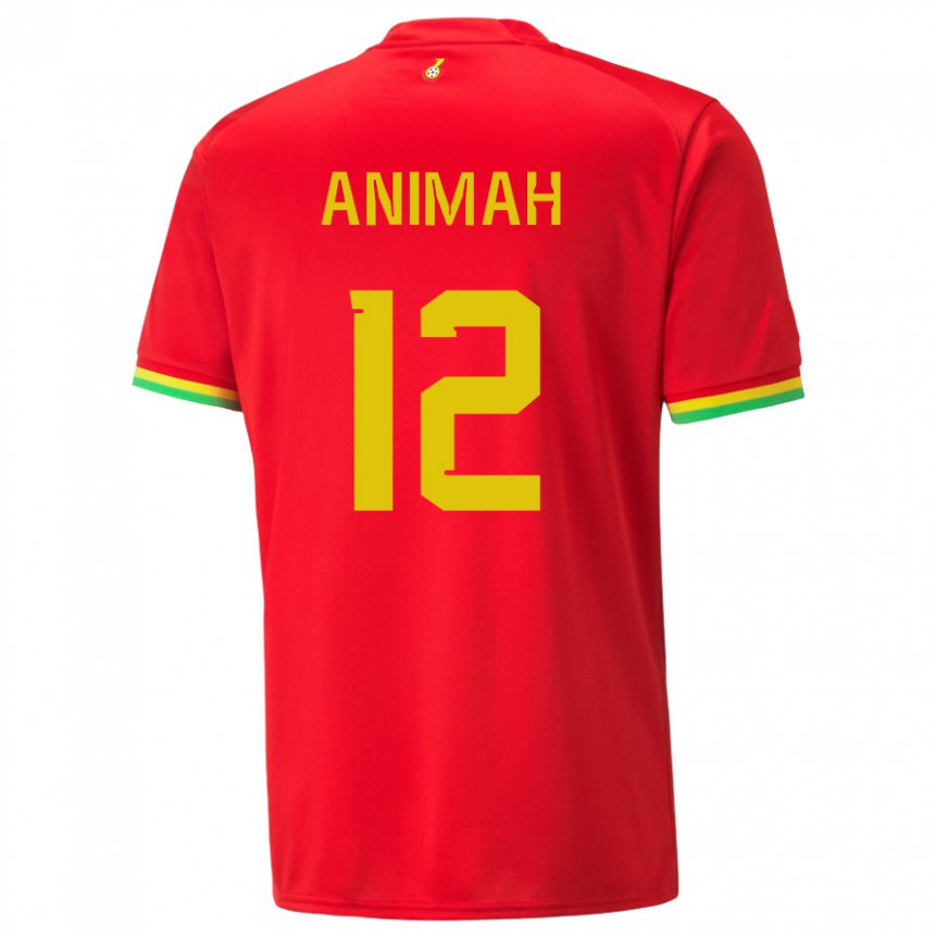Mujer Camiseta Ghana Grace Animah #12 Rojo 2ª Equipación 22-24 La Camisa Argentina