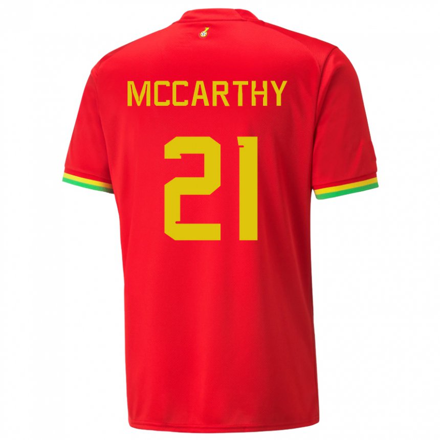 Mujer Camiseta Ghana Kerrie Mccarthy #21 Rojo 2ª Equipación 22-24 La Camisa Argentina