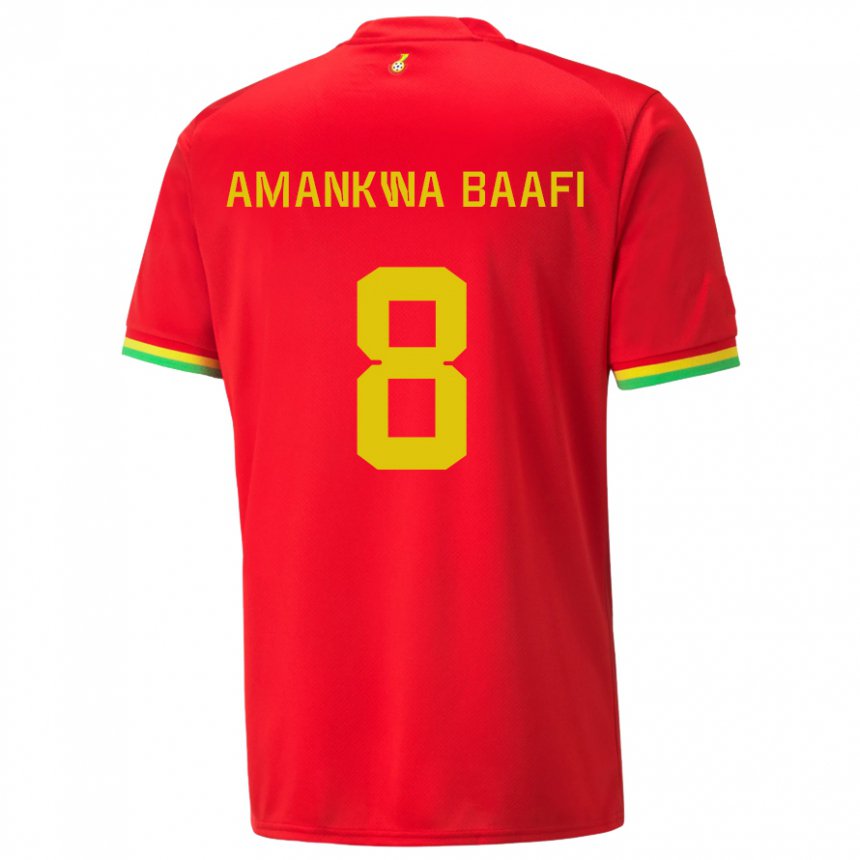 Mujer Camiseta Ghana Yaw Amankwa Baafi #8 Rojo 2ª Equipación 22-24 La Camisa Argentina