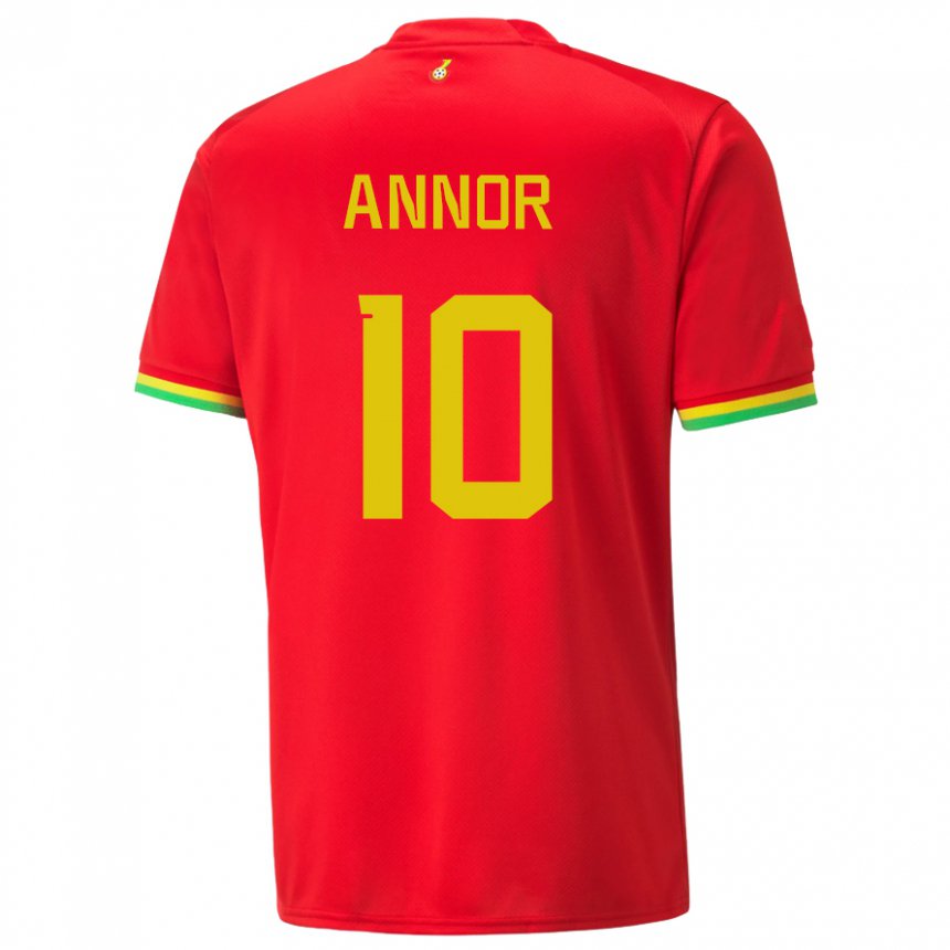 Mujer Camiseta Ghana Emmanuel Annor #10 Rojo 2ª Equipación 22-24 La Camisa Argentina