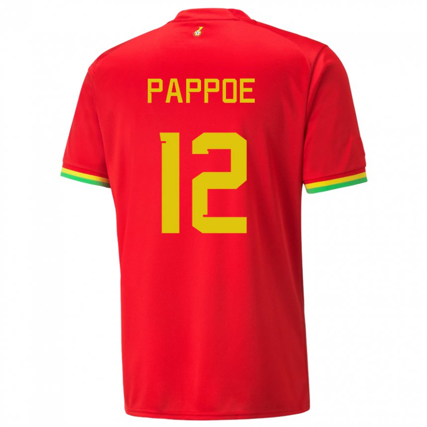 Mujer Camiseta Ghana Isaac Pappoe #12 Rojo 2ª Equipación 22-24 La Camisa Argentina