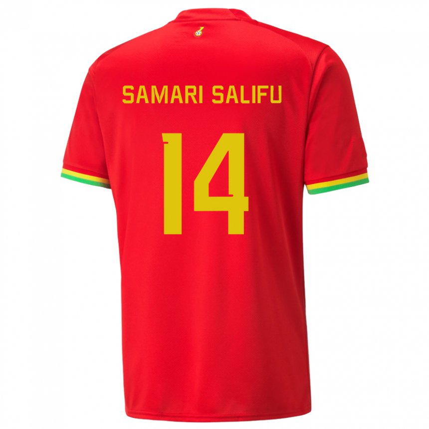 Mujer Camiseta Ghana Abass Samari Salifu #14 Rojo 2ª Equipación 22-24 La Camisa Argentina