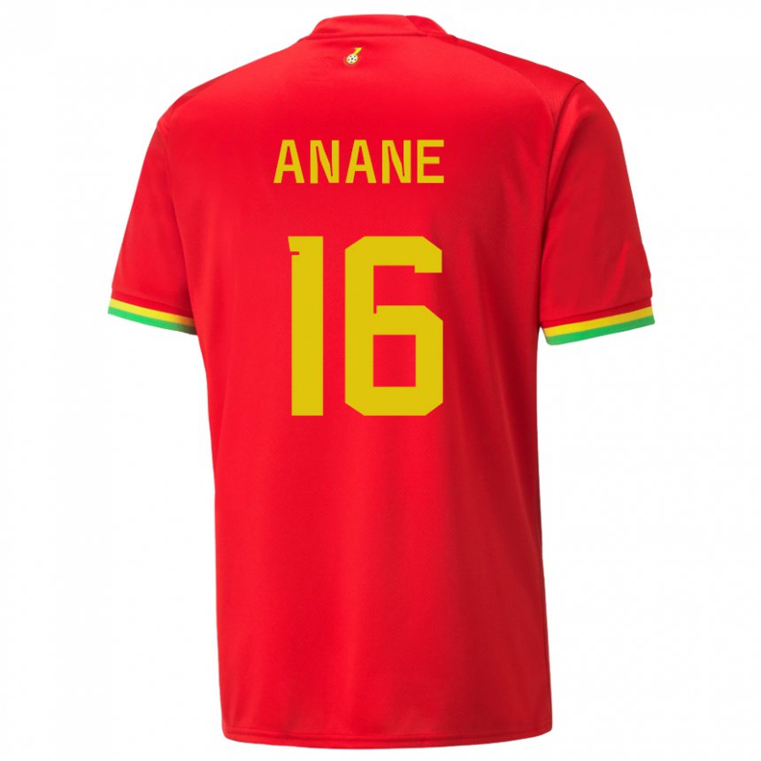 Mujer Camiseta Ghana Vincent Anane #16 Rojo 2ª Equipación 22-24 La Camisa Argentina