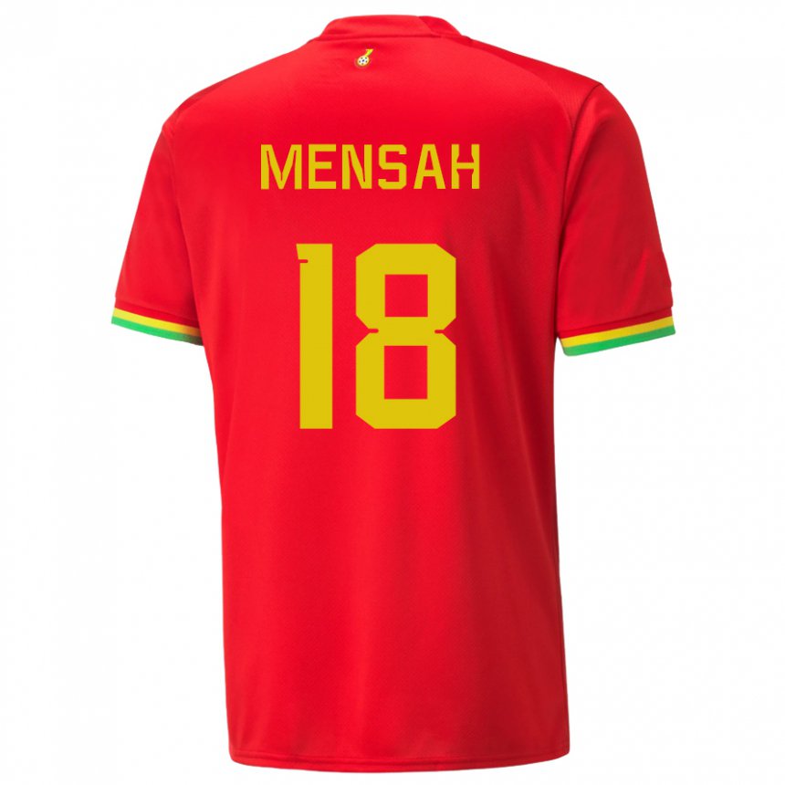 Mujer Camiseta Ghana Isaac Mensah #18 Rojo 2ª Equipación 22-24 La Camisa Argentina