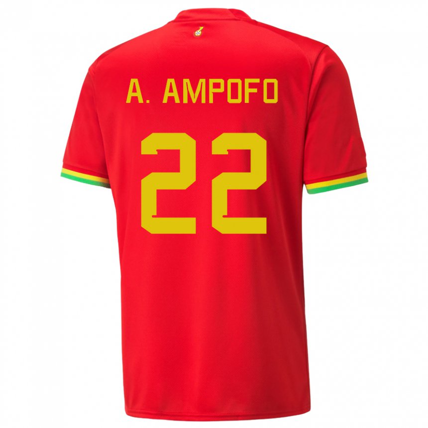 Mujer Camiseta Ghana Eugene Amankwah Ampofo #22 Rojo 2ª Equipación 22-24 La Camisa Argentina