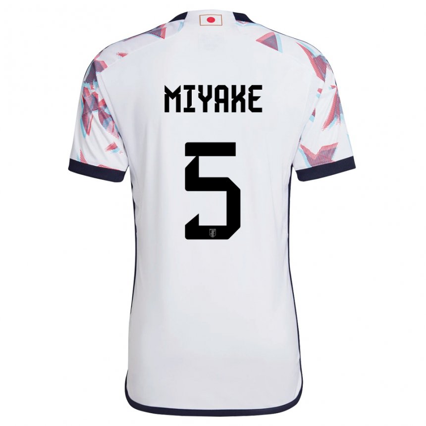 Mujer Camiseta Japón Shiori Miyake #5 Blanco 2ª Equipación 22-24 La Camisa Argentina