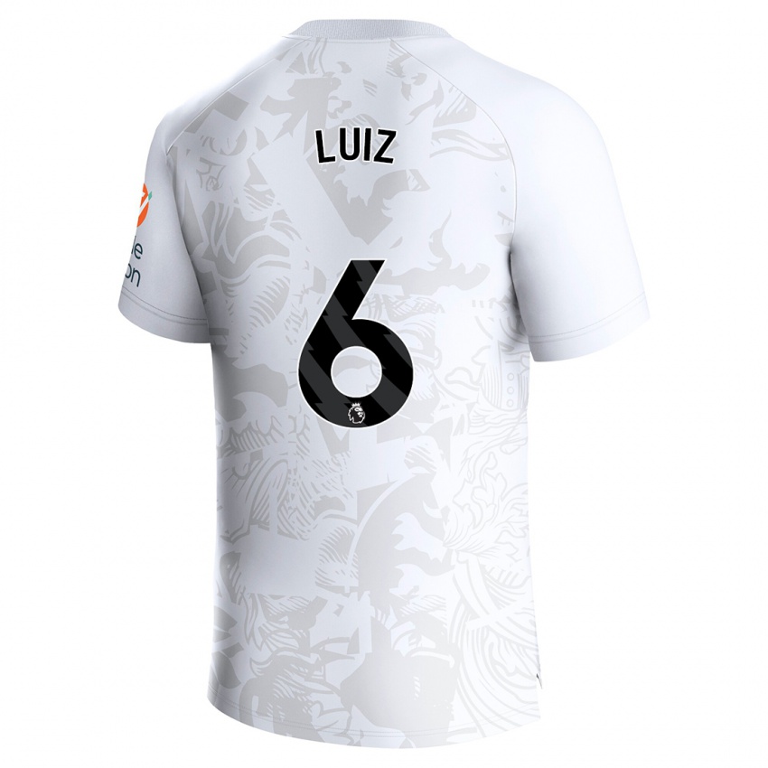 Niño Camiseta Douglas Luiz #6 Blanco 2ª Equipación 2023/24 La Camisa Argentina