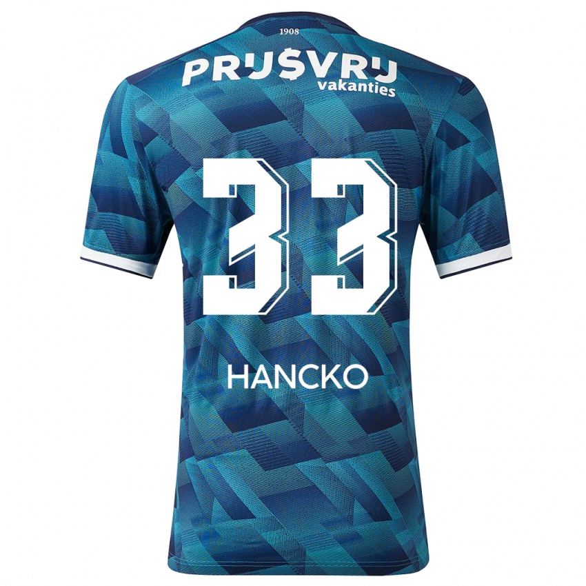 Niño Camiseta David Hancko #33 Azul 2ª Equipación 2023/24 La Camisa Argentina
