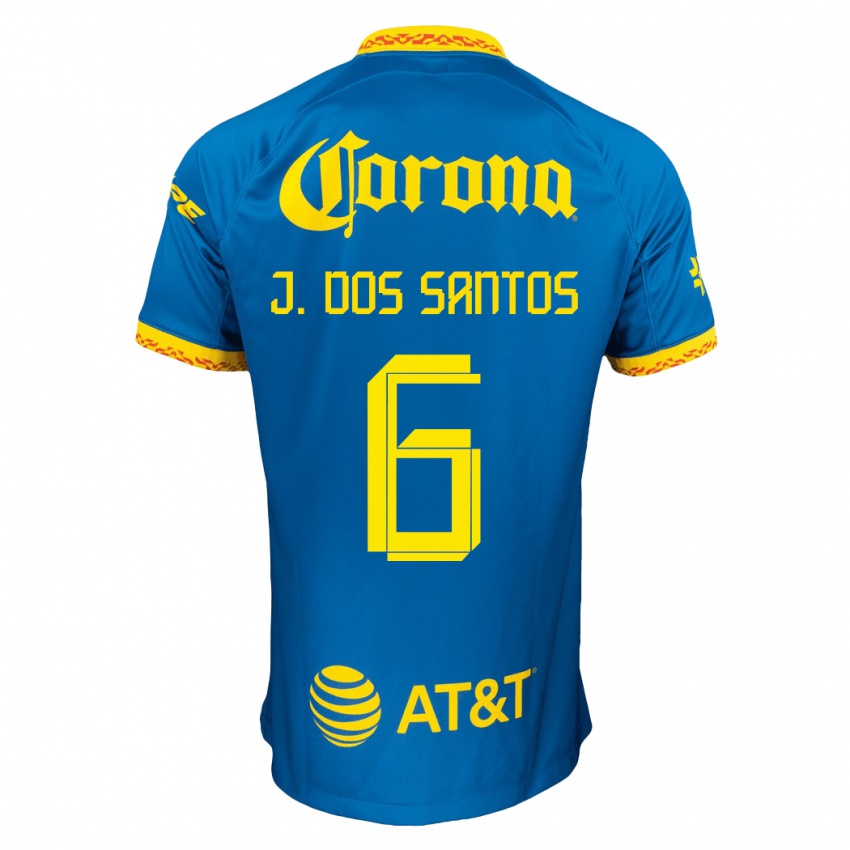 Niño Camiseta Jonathan Dos Santos #6 Azul 2ª Equipación 2023/24 La Camisa Argentina