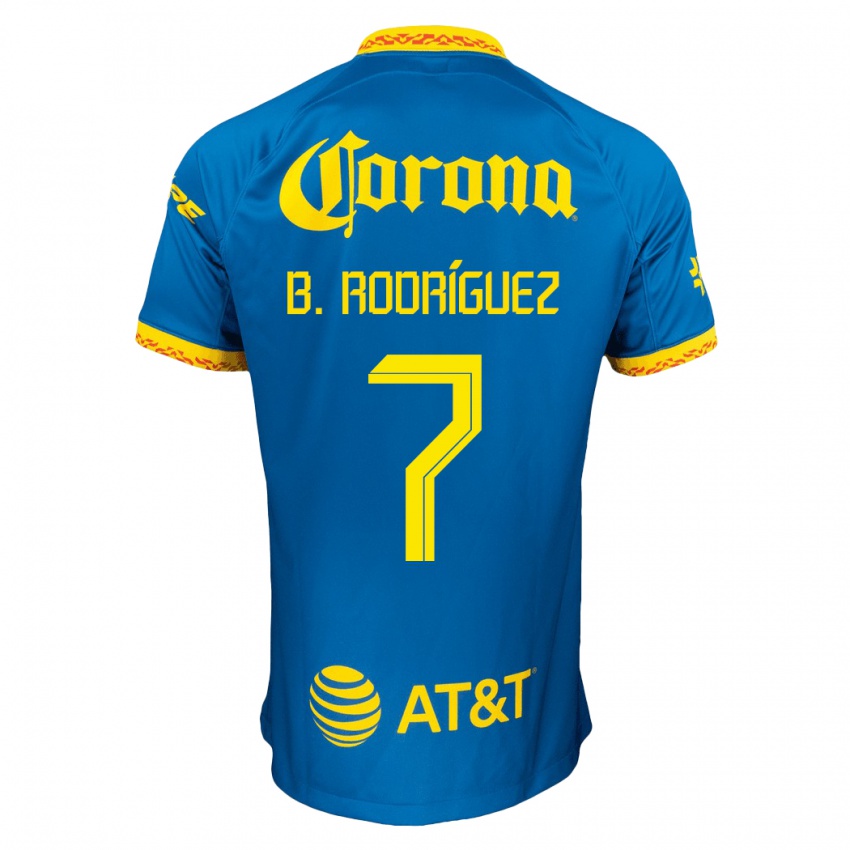 Niño Camiseta Brian Rodríguez #7 Azul 2ª Equipación 2023/24 La Camisa Argentina