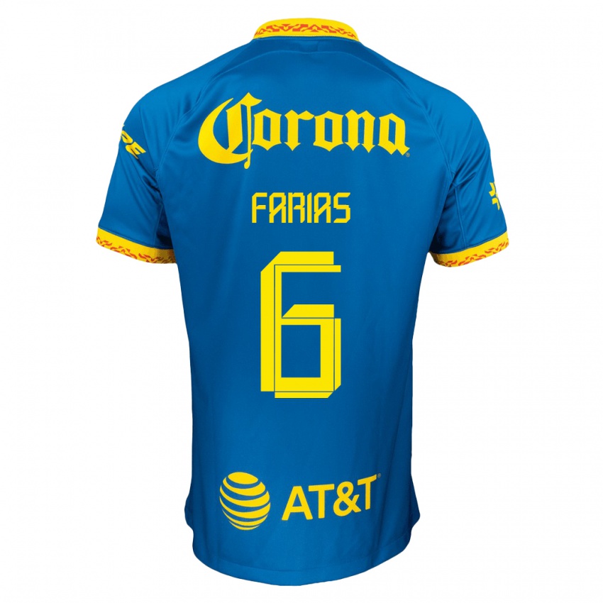 Niño Camiseta Janelly Farias #6 Azul 2ª Equipación 2023/24 La Camisa Argentina