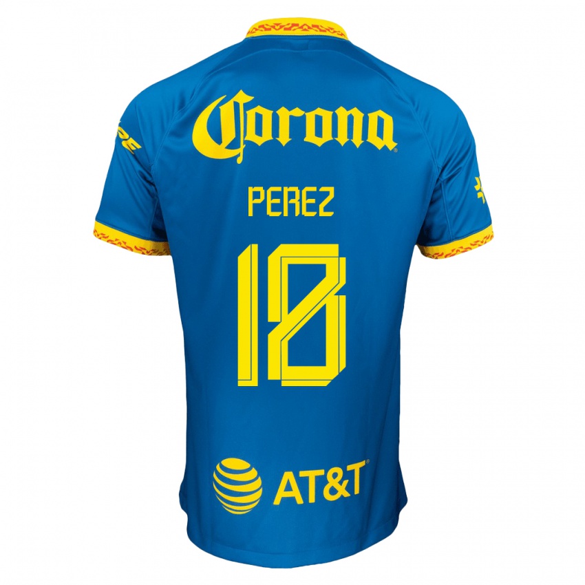 Niño Camiseta Amanda Perez #18 Azul 2ª Equipación 2023/24 La Camisa Argentina