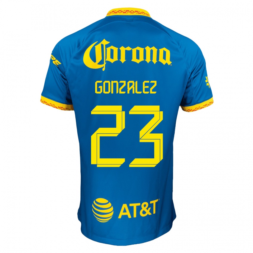 Niño Camiseta Itzel Gonzalez #23 Azul 2ª Equipación 2023/24 La Camisa Argentina