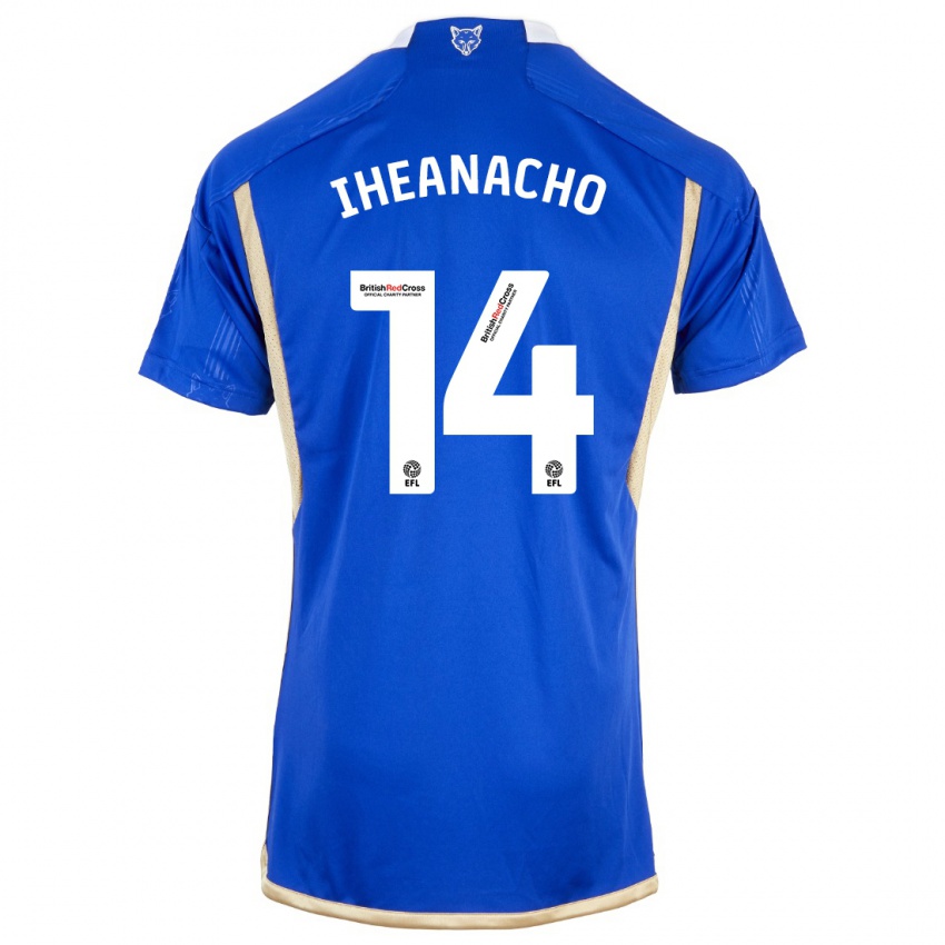 Hombre Camiseta Kelechi Iheanacho #14 Azul Real 1ª Equipación 2023/24 La Camisa Argentina