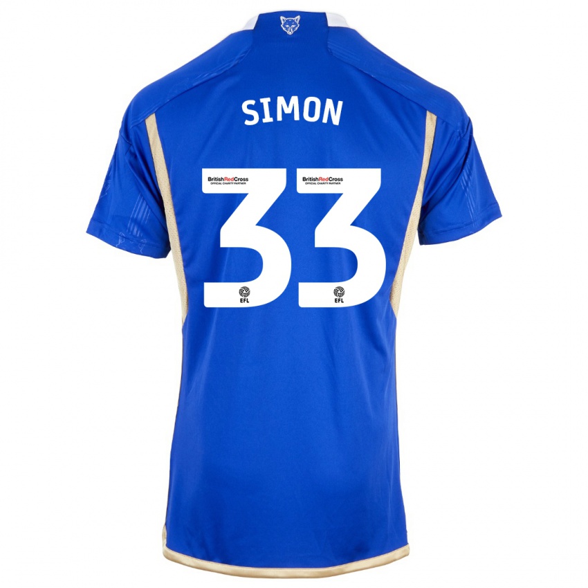 Hombre Camiseta Erin Simon #33 Azul Real 1ª Equipación 2023/24 La Camisa Argentina