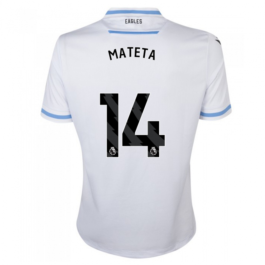 Hombre Camiseta Jean-Philippe Mateta #14 Blanco 2ª Equipación 2023/24 La Camisa Argentina