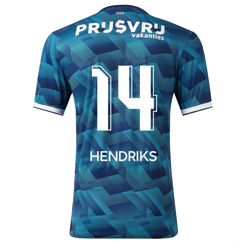 Hombre Camiseta Kim Hendriks #14 Azul 2ª Equipación 2023/24 La Camisa Argentina
