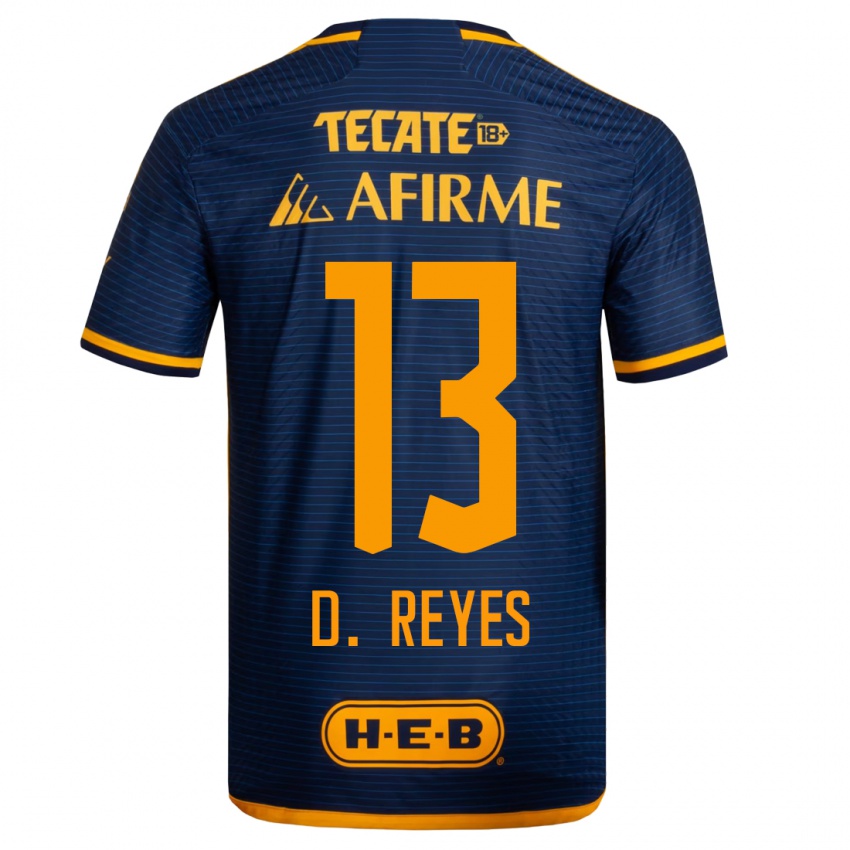Hombre Camiseta Diego Reyes #13 Azul Oscuro 2ª Equipación 2023/24 La Camisa Argentina