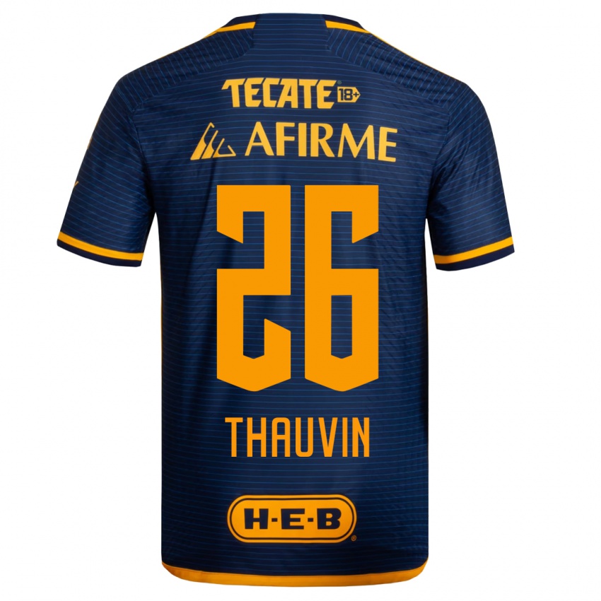 Hombre Camiseta Florian Thauvin #26 Azul Oscuro 2ª Equipación 2023/24 La Camisa Argentina