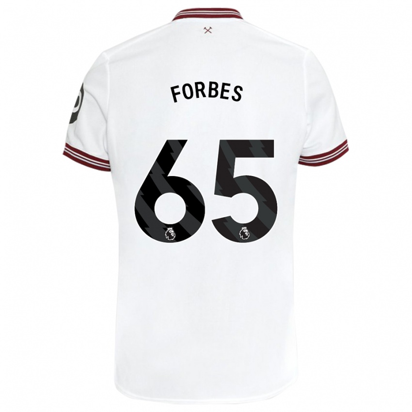 Mujer Camiseta Michael Forbes #65 Blanco 2ª Equipación 2023/24 La Camisa Argentina